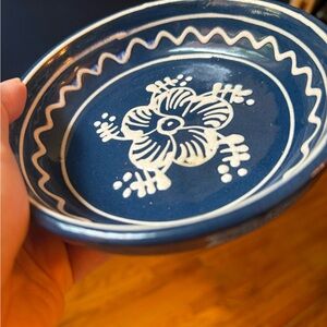 Vintage Blue and White Ceramic Decorative Bowl